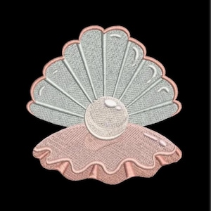Muschel Stickdatei, Maschinenstickerei, Schöne Muschel Stickdatei, Handarbeit, Dekoration, Perle des Meeres