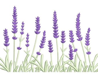 Floral Embroidery Design, Lavender Machine File, Instant Download