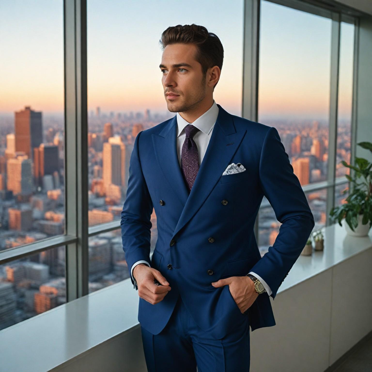 Sky Blue Double Breasted Suit - Etsy