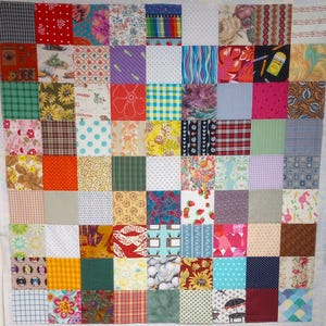 Scrappy Patchwork Charm Quilt Top (#1) – Baby/Lap Size, Unfinished Quilt Top Only