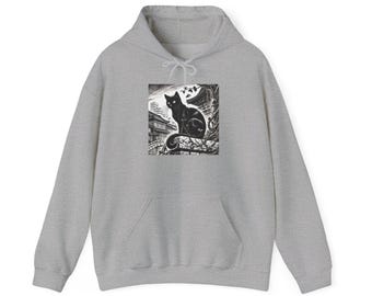Black Cat Hoodie, Cute Cat Hoodie, Cat Gift, Funny Cat Hoodie, Cat Hoodie, Cat Lover Gift, Cat Sweater, Manga hoodie, Manga, Anime