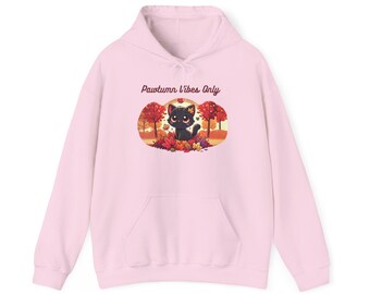 Schwarze Katze Hoodie, süße Katze Hoodie, Herbst Hoodie, Halloween Hoodie, Katzen Geschenk, lustige Katze Hoodie, Katze Hoodie, Katzenliebhaber Geschenk, Katzenpullover,