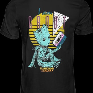 Premium T-Shirt Design, 300dpi PNG, Groot, marvel, avengers t-Shirt Design, Bügelbild, DTF Druck, black shirt, Groot Galaxy png, digital