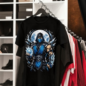 Premium T-Shirt Design, 300dpi PNG files, mortal kombat, scorpion t-Shirt Design, Bügelbild, DTF Druck, black shirt, sub Zero png