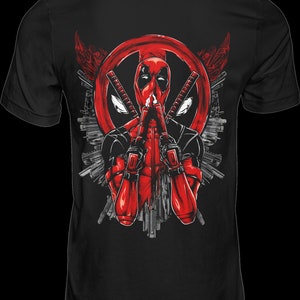 Premium T-Shirt Design, 300dpi PNG files, Deadpool, marvel, avengers t-Shirt Design, Bügelbild, DTF Druck, black shirt, Deadpool png