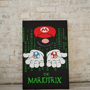 Super Mario Bros, PNG, Mario Poster, T-Shirt design, ClipArt, Leinwand Digital, Matrix Poster, Wandkunst, Gaming room, Nintendo