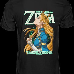 Premium T-Shirt Design, fichiers PNG 300dpi, la légende de Zelda, conception de t-shirt zelda, image thermocollante, impression DTF, chemise noire, t-shirt de jeu