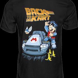 Premium T-Shirt Design, 300dpi PNG files, Super Mario, back to the future t-Shirt Design, Bügelbild, DTF Druck, black shirt, Mario png