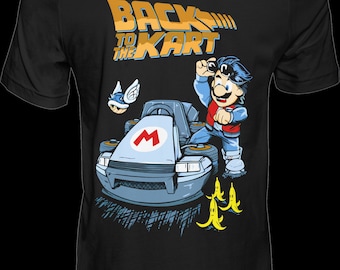 Premium T-Shirt Design, 300dpi PNG files, Super Mario, back to the future t-Shirt Design, iron-on image, DTF printing, black shirt, Mario png