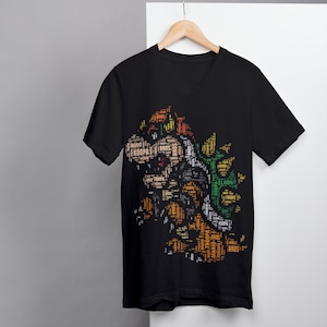 Super Mario Bowser PNG for black shirts, Super Mario Svg, Mario Plotterdatei, Bügelbild, Bowser T-Shirt, Gaming T-Shirt,