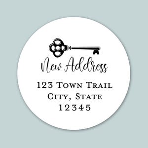 Custom Antique Key Change of Address Labels