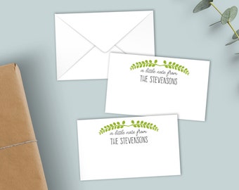 Personalized Double Branches Calling Card | Calling Card Enclosure Notes with Mini-Envelopes | Custom Note Cards for Gifts