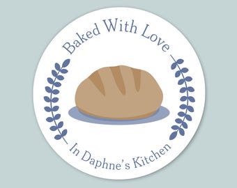 Etiquetas personalizadas para hornear pan de masa madre: Etiquetas de cocina personalizadas para pan casero