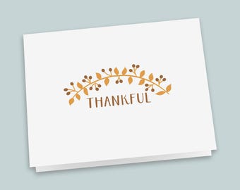 Folded Note Cards: Warm Fall Branches - Thanksgiving Box Set of 8 with Envelopes