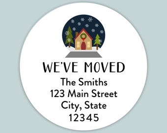 Bola de nieve navideña - Etiqueta de dirección de cambio de dirección