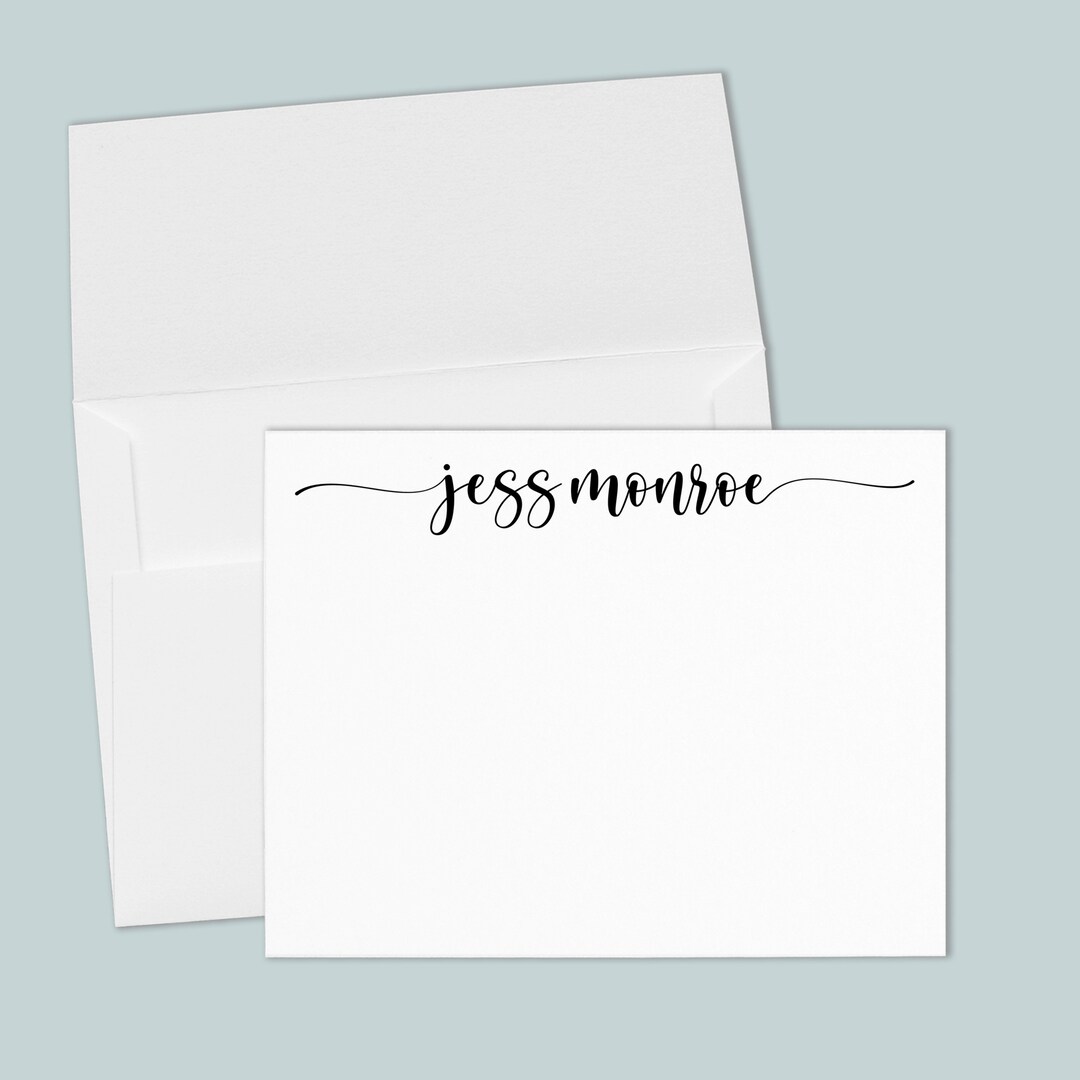 Personalized Calligraphy Script Stationery Notes | Personalized Flat ...