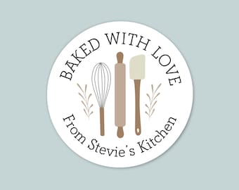 Personalized Farmhouse Kitchen Baking Stickers: Custom Kitchen Labels for Homemade Treats