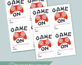 Tarjetas de San Valentín de videojuegos para niños: Tarjetas imprimibles para el aula (descarga digital)