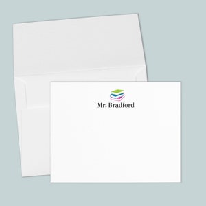 Personalized Teacher Note Cards: Stacked Books Design