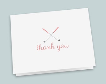 Pink Golf Thank You Cards: Folded Note Boxed Set of 8 with Envelopes