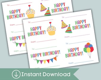Tarjeta de cumpleaños imprimible para niños: Saludo para colorear (Descarga digital)