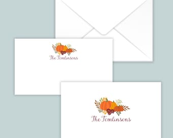 Personalized Harvest Pumpkin Gift Enclosure Cards with Mini-Envelopes - Fall Gift Tag