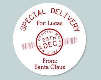 Pegatinas navideñas personalizadas: etiquetas de regalo de Papá Noel