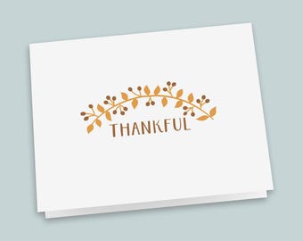 Folded Note Cards: Warm Fall Branches - Thanksgiving Box Set of 8 with Envelopes