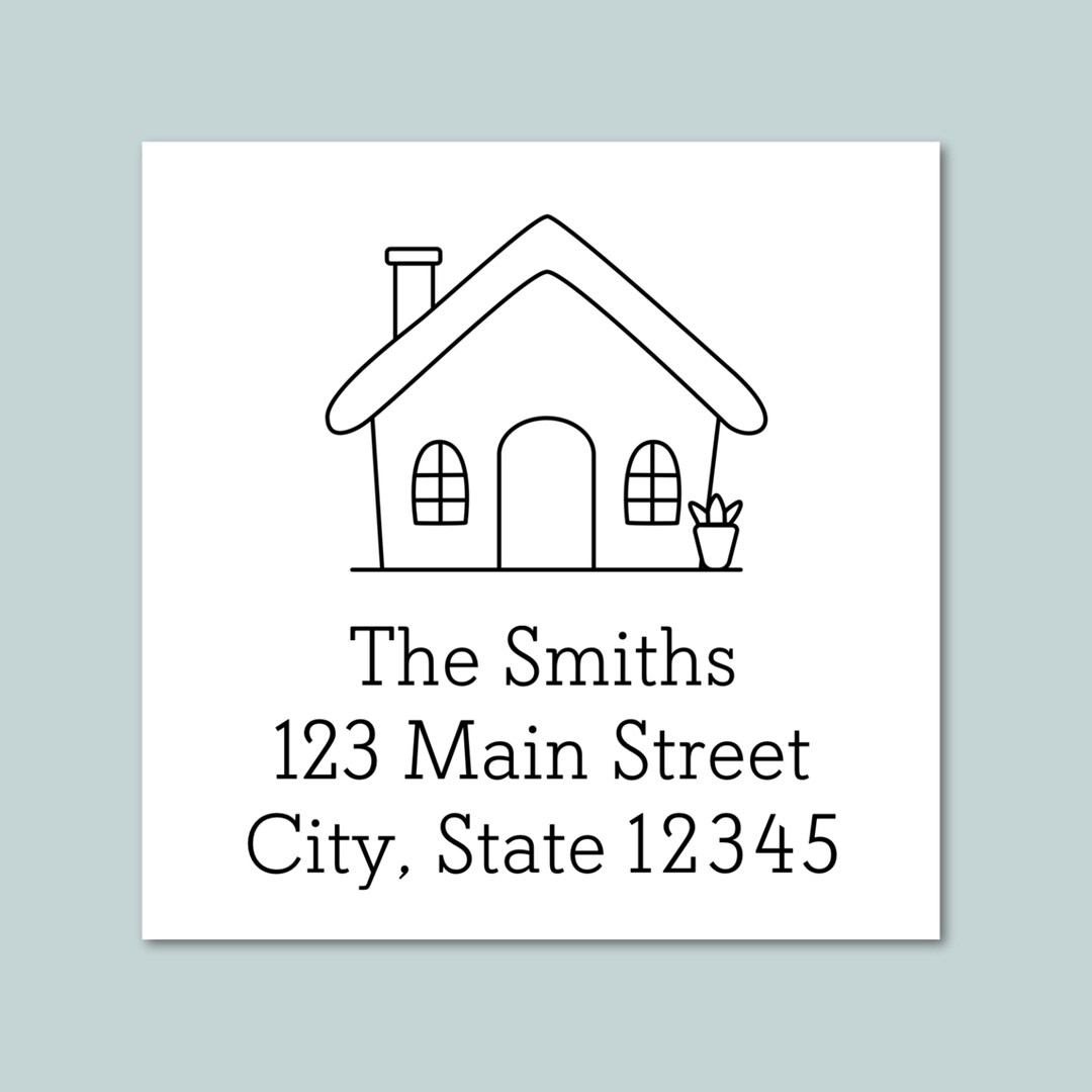 Personalized Address Label: Hand Drawn House - Etsy