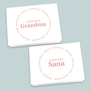 Personalized Nana Note Cards: Custom Stationery Set - Gifts for Grandparents