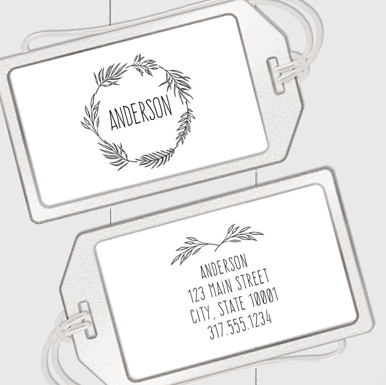 Clear Acrylic Luggage Tag With Loop Personalized ID Tag Etsy