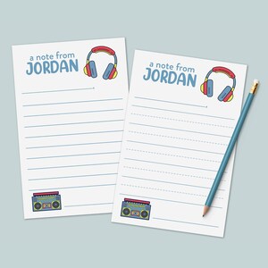 Personalized Hip Hop Stationery Set for Kids: Lined Letter Writing Paper