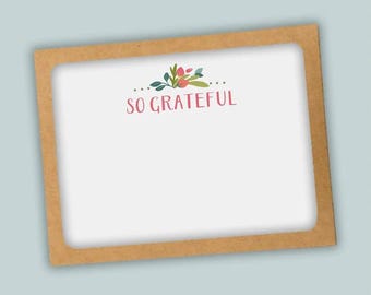 Floral Flat Note Cards: Pink Green Botanical Design, Boxed Set (12 Cards)