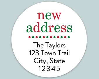 Custom New Address Labels: Holiday Moving Announcement Stickers