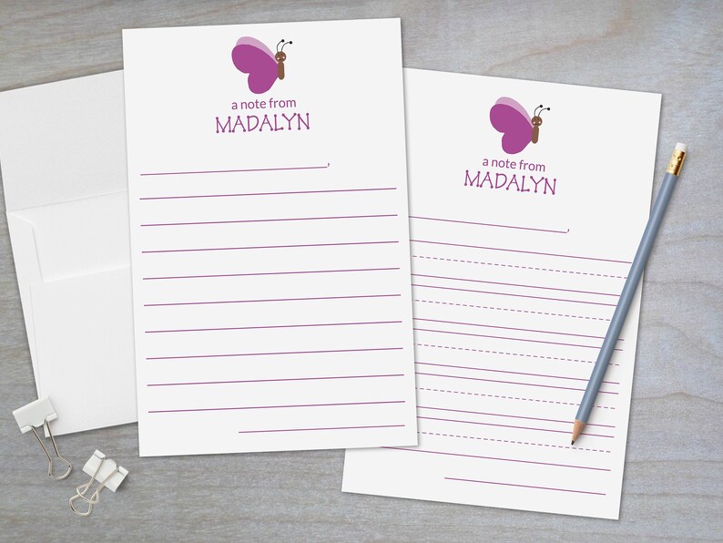 Personalized Stationery Lined Stationery for Kids Primary Etsy