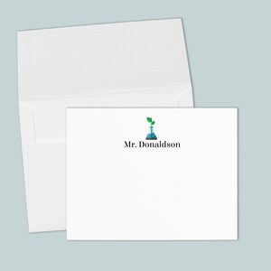 Personalized Science Teacher Note Cards: Beaker Design