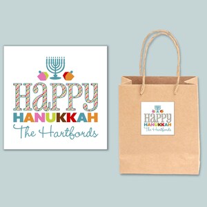 Personalized Hanukkah Gift Stickers: Custom Menorah Labels