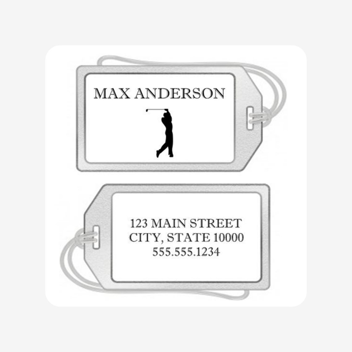 Personalized Luggage Tag Clear Acrylic Bag Tag with Loop Etsy