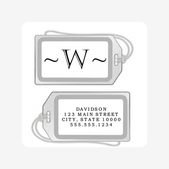 Personalized Luggage Tag Clear Acrylic Bag Tag with Loop Etsy