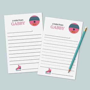 Personalized Lined Letter Writing Paper for Kids | Pink Hockey Custom ...