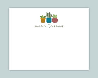 Tarjetas planas personalizadas / Plantas de interior Papelería personalizada / Notas de agradecimiento personalizadas