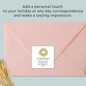Personalized New Address Sticker: Rustic Wreath Moving Announcement image 2