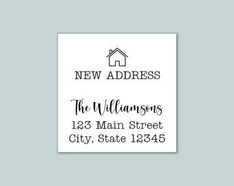 Personalized New Address Sticker |  New House Modern Calligraphy Address Label | We Have Moved Custom Moving Announcement Sticker