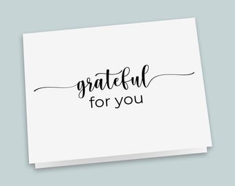 Folded Note Cards: Grateful For You Message - Boxed Set of 8 with Envelopes