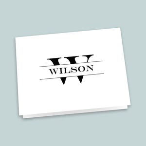 Personalized Monogram Note Cards: Custom Folded Stationery
