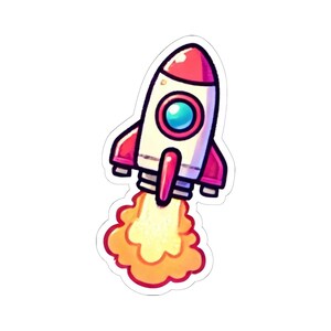 Rocket Stickers, Space Sticker, Laptop Decal, Planner Sticker ...