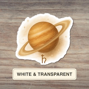 Saturn Planet Sticker, Ringed Planet Vinyl Decal, Astrology Celestial Art, Saturn Symbol, Aesthetic Gift Space Decor