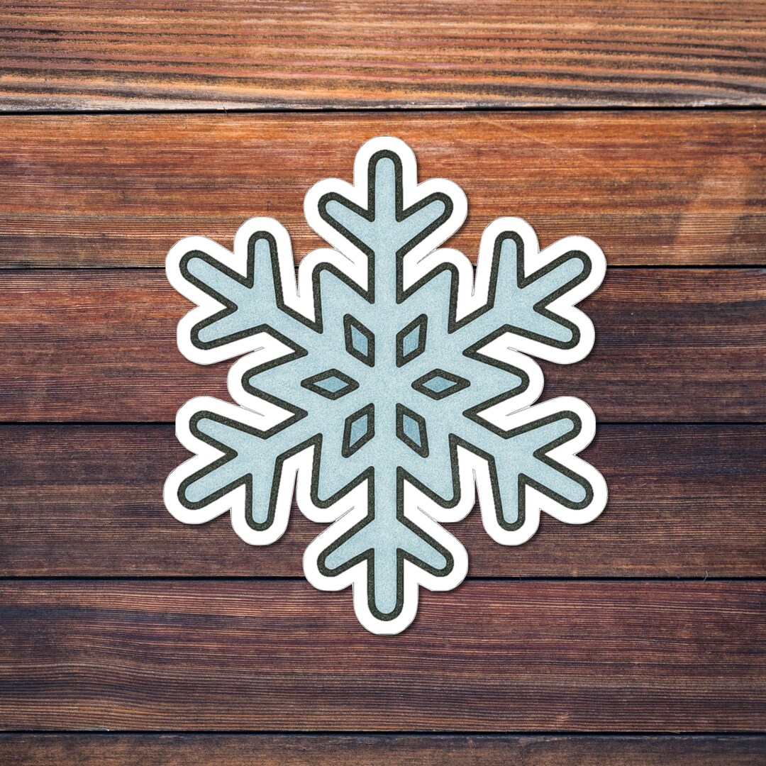 Snowflake Sticker, Winter Snow Vinyl Decal, Icy Blue Holiday Art ...