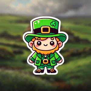 Leprechaun Stickers - Lucky Charm Decals, Shamrock Sticker Set for St. Patrick&#39;s Day, Pot of Gold Decoration & Irish Theme