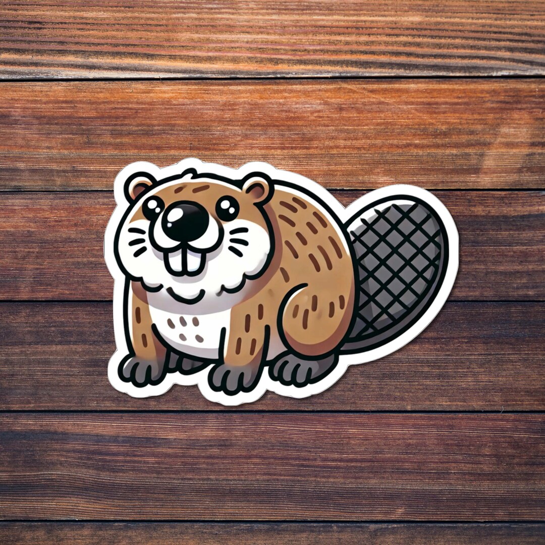 Adorable Beaver Stickers - Woodland Animal Decals for Laptops, Water ...